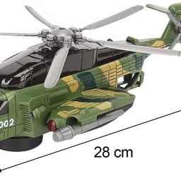 kokee toys Armed Combat Helicopter Toy for Kids With Bump & Go Mode And Lights & Music image 2