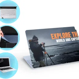 SDM 4in1 Combo Laptop Skin with Palmrest Skin, Screen Guard and Key Guard, set090 Combo Set-5