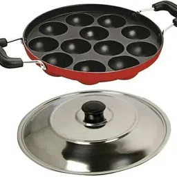 APPAM PATRA RED HOT Paddu Maker Ponganal Maker Paniarakkal Pan 23cm Diameter Euro sleek ( Aluminum & Non-Stick ) pot 12 with Lid Paniyarakkal with Lid ( Nonstick ) with Lid 1 L capacity 25 cm diameter-picture-28