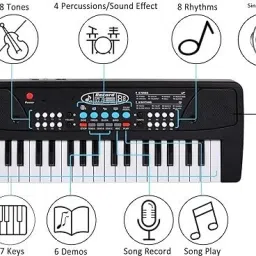 just97 37-Key Musical Piano Keyboard with Microphone 430A1 Song Record Feaure_P766 image 5