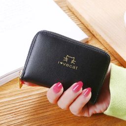 Women Casual Black Genuine Leather Wallet-image-100