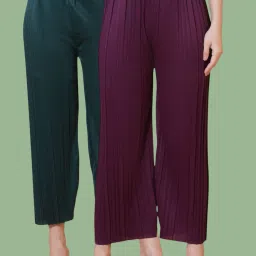 Women Regular Fit Multicolor Polyester Trousers-image-74