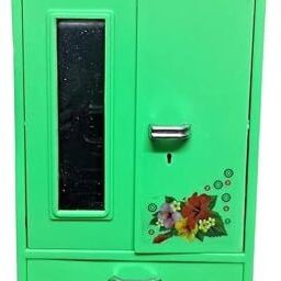 Green Toy for Kids Girls Premium Miniature Plastic Wardrobe Double Door Almirah-image-72