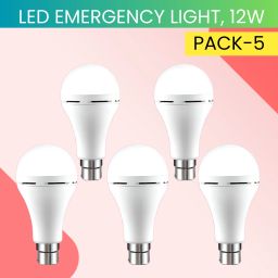 12W Rechargeable Inverter LED Bulb with Upto 4H.Power Cut Lighting Pack of_5X148 4 hrs Bulb Emergency Light-18