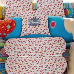 2 Bolster 3 Cushion Microfibre Floral Bolster Pack of 5-68