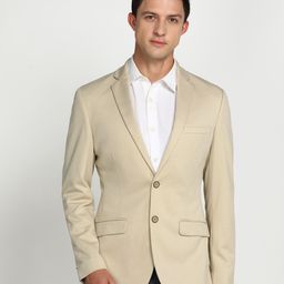 park avenue Men Solid Single Breasted Formal Blazer-picture-5