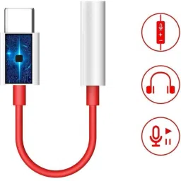 Ekdant Red, White Type C to aux z1 Phone Converter image 2