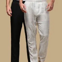 Pack of 2 Mens Cotton Blend Ethnic Wear Printed Pyjama, Pack of 2 Men Pyjama-image-0
