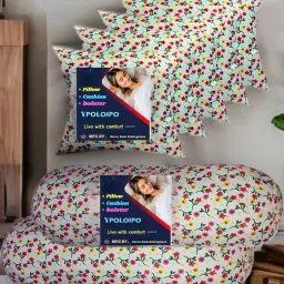 5 Cushion And 2 Microfibre Solid Bolster Pack of 7-image-23