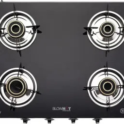 Jasper Heavy 4 Brass burner Stainless Steel Frame, 2 Year Warranty Toughened Glass, Iron Manual Gas Stove-image-6