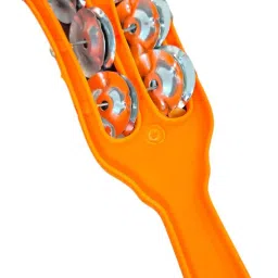 Plastic Majira 3 line Music Instrument for kirtan, Bhajan, Mandir Aarti (Orange) Clash Cymbal-image-64