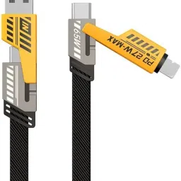 ThnikNex 4-in-1 Cable 0 A 1 m NA FLAT WIRE cable 4 in 1 Fast Charging Cable, 65W Braided Multi Charging Port, 3.3 Ft, Compatible with all iPhones, Tablets, Laptops Pack of 2-picture-17