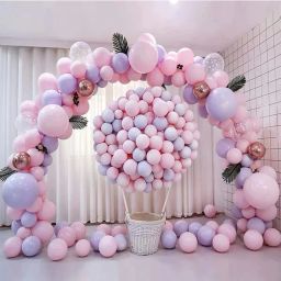 mosclue Solid Pink,Purple Pastel balloons pack of 50 For Kids/Adult/Party/Birthday Decorations Balloon image 2