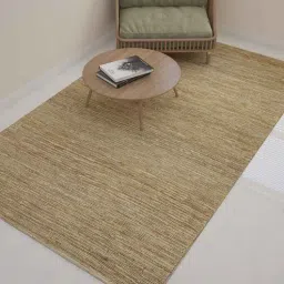 Beige Textured Solids Pattern Jute Hand Woven 4 x 6 Feet Carpet by Jaipur Rugs-picture-21