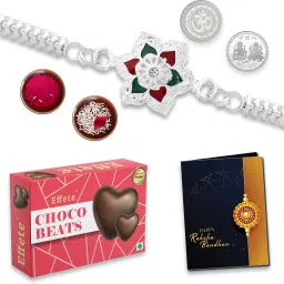 Rakhi Combo for Brother with Chocolate Beats (32-GM)Rakhi Gift |Y22K1_A31_CB32 Gold Gift Box-image-25