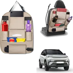 peepsstore pack of 1 beige,cream colour car organizer bags for Nexon 2023 Car Multi Pocket-image-24