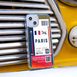 QUIX Paris Boarding Pass Soft TPU Back Cover for Apple iPhone 14 (Supports Wireless Charging, Multi Color) image 5