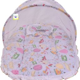 New Born baby Mosquito Net Bed With Cushioned Pillow Standard Crib-image-23