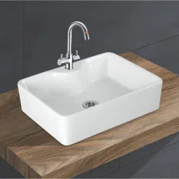 Wash Basin Countertop, Tabletop Ceramic Bathroom Sink/Basin Ceramic Table Top Premium Ceramic Wash Basin/Vessel Sink Slim Rim for Bathroom 19 x 15 Inch White Table Top Basin-image-46