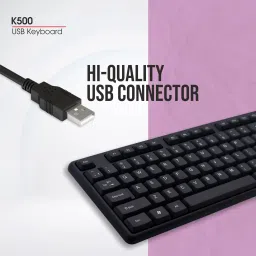 zebion K500 Keyboard + Elfin Mouse Wired USB Standard Desktop Keyboard Compatible with Desktop, Laptop, Mac Easy to Use,Plug and Play,Quick, Comfy Durable body image 3
