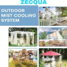 zecqua fogger kit 10pcs Nozzles with pump full set Mist fogger System 100 L Hose-end Sprayer image 4