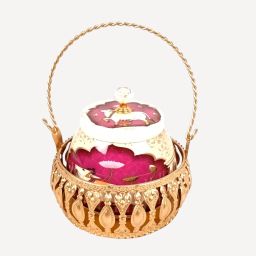 Pichvai Art Serving Bowl with Basket | Pichwai Art Handicraft Container Container Serving Set-image-89