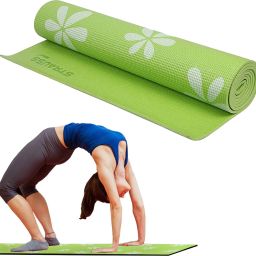Anti Skid Solid Pvc Yoga Mat With Carry Bag | Exercise Mat, (Green) Green 6 mm Yoga Mat-image-36