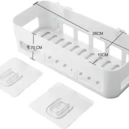 Self Adhesive Multi-Purpose Wall Hanging BATHROOM floating Shelf (PACK OF 1) Plastic Wall Shelf-image-17