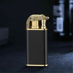 ™Crocodile Dual Fire Lighter, Creative Windproof Croc Torch Lighter, Jet Flame Butane Lighter, Refillable Butane Lighter for Outdoor Indoor Pocket Lighter-image-5