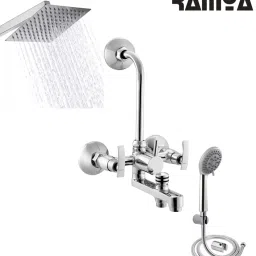 Passion 3in1 Wall Mixer 8x8 Shower 15inch Arm 5 Gear Hand Shower Full Set For Bathroom Tap Mixer Faucet-13