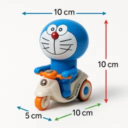 jollyplay Doraemon Push-&-Go Scooter Toy 2-Pack – Wind-Up, Battery-Free Fun Set image 5