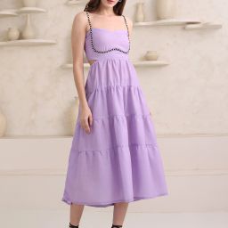 Women Fit and Flare Purple Midi/Calf Length Dress-image-58