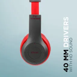 techpunch LED LIGHT INDICATOR BLUETOOTH HEADPHONE WITH MIC & FM RADIO. Bluetooth & Wired Headset image 2