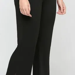 benzos Women Flared Black Polycotton Trousers-picture-37