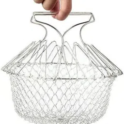 parvluxe 2-in-1 Chef Basket | Multipurpose Folding Frying & Steaming Basket Collapsible Deep Frying Basket image 4