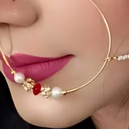 THE SRINGAAR STORE Beads, Cubic Zirconia Gold-plated Plated Alloy Nathiya-18