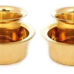 Brass Dabara Set for Authentic South Indian Filter Coffee or Tea Cup, Bowl Serving Set-11