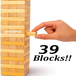 arovemic A1 Jenga Wooden Block Stacking Tower Game for Kids Ages 5+ image 3