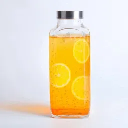 Food Grade 1 Liter French Square Glass Water Bottle PACK OF 1 1000 ml Bottle-picture-10