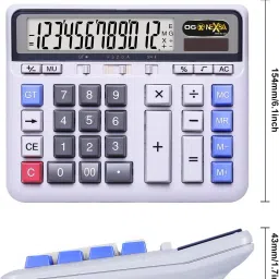 og x nexa with device Portable Desktop Big Size Calculator Charging by Solar Panel 12-Digit Display 4.3 Inches Screen BasicCalculator image 2