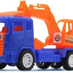 Friction Powered Plastic jcb construction engineering truck Blue and Orange toy-28