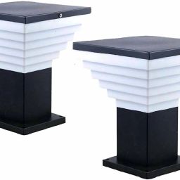 Staircase Step Design Outdoor Pillar Post Main Gate Wall Light, (Black,Pack of 2) Gate Light Outdoor Lamp-image-17