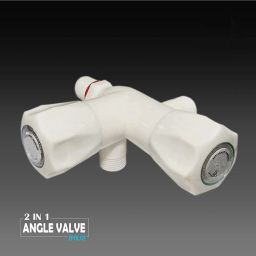 PVC Plastic Two In One Angle (Pack of 1) Bib Tap Faucet-image-1