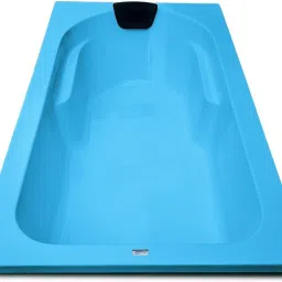 Alexander 6 Feet Freestanding Rectangular Acrylic (with headrest) - Cyan Blue Free-standing Bathtub-10