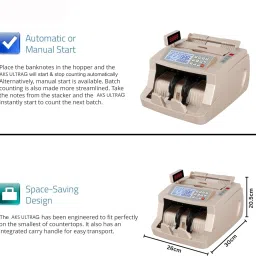 AKS AUTOMATION Golden Semi Value Note Counter with UV, MG, IR, MT Detection for Banks & Retail Note Counting Machine image 5