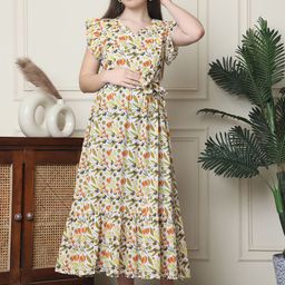 frempy Women Fit and Flare White Midi/Calf Length Dress-picture-0