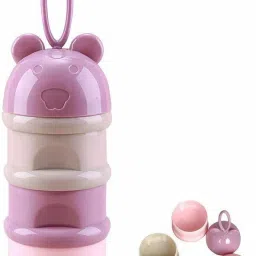 3 Layer Cute Bear Portable Baby Food Milk Powder Storage Box Bottle Container - PP-10