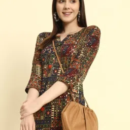 Women Printed Viscose Rayon Straight Kurta-image-99