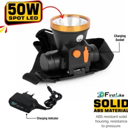 firstlike 50 Watt Head Light Torch with Charger Rechargeable Torch image 3