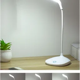 akr Flexi Swan Lamp with touch sensor RECHARGEABLE battery Study Lamp (40 cm, White) Study Lamp image 5